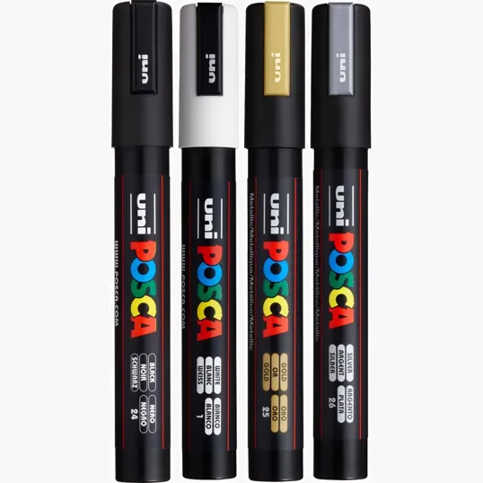 POSCA 4 Piece Metallic Marker Set with Bag — view 22