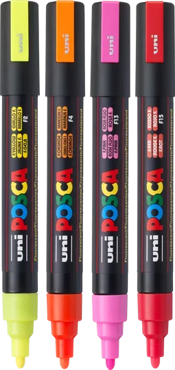 POSCA 4 Piece Neon Marker Set with Bag — view 5