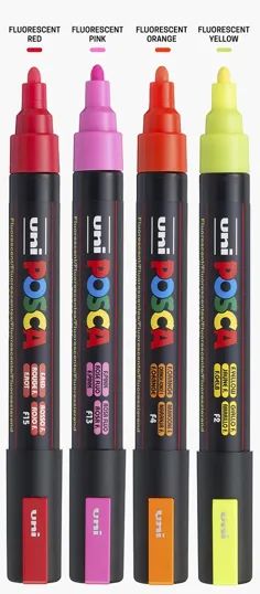 POSCA 4 Piece Neon Marker Set with Bag — view 3