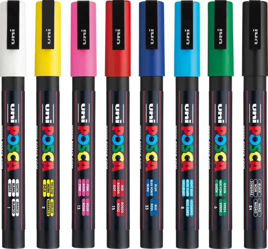 POSCA 8 Piece Basic Marker Set with Bag - Fine — view 4