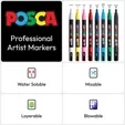 POSCA 8 Piece Basic Marker Set with Bag - Fine — view 5