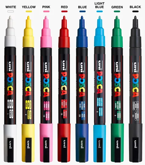 POSCA 8 Piece Basic Marker Set with Bag - Fine — view 6