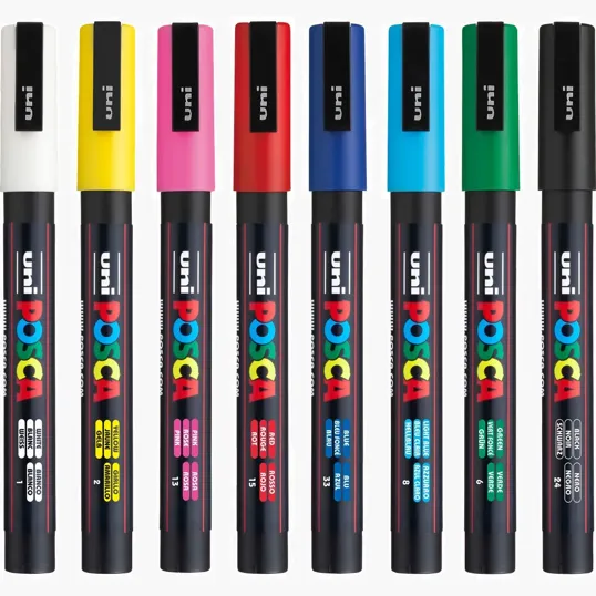 POSCA 8 Piece Basic Marker Set with Bag - Fine — view 24