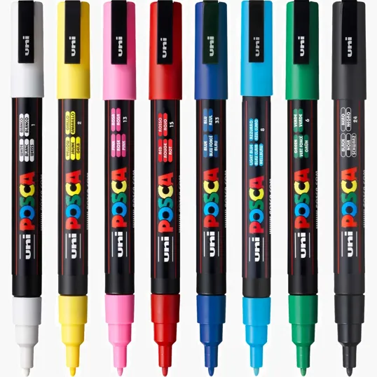 POSCA 8 Piece Basic Marker Set with Bag - Fine — view 25