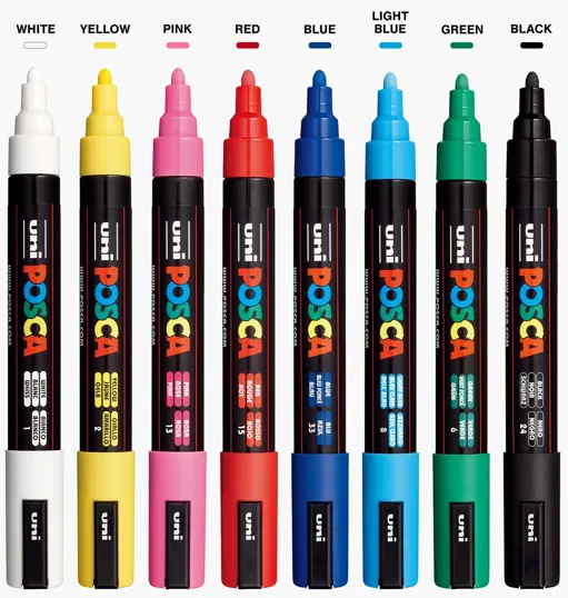 POSCA 8 Piece Basic Marker Set with Bag, Medium — view 7