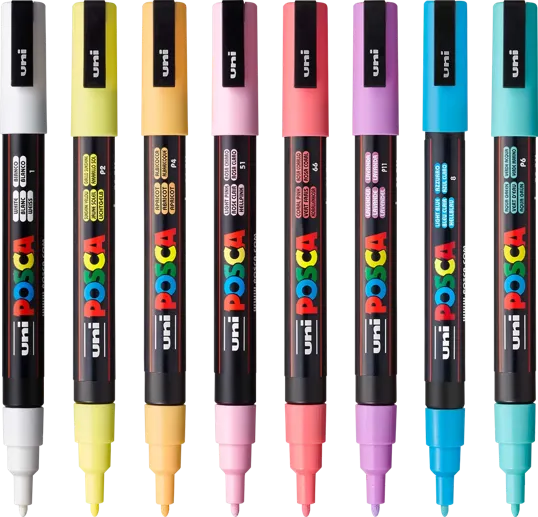 POSCA 8 Piece Soft Marker Set with Bag, Fine Tip — view 5