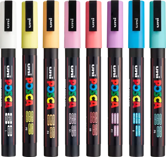 POSCA 8 Piece Soft Marker Set with Bag, Fine Tip — view 6