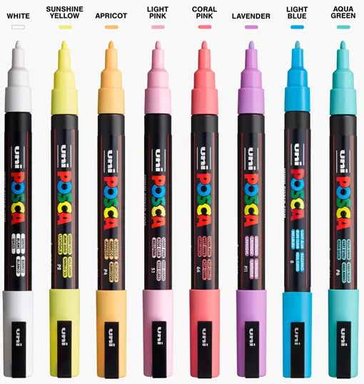 POSCA 8 Piece Soft Marker Set with Bag, Fine Tip — view 2