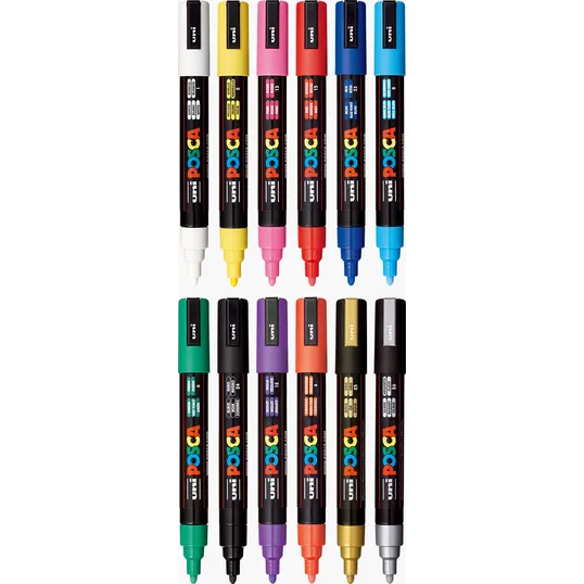 POSCA 12 Piece Basic Marker Set with Bag — view 3