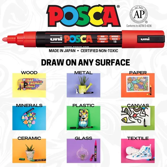 POSCA 4 Piece Standard Marker Set with Bag — view 9