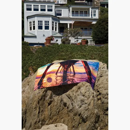 Pro Vision Beach Towel, Polyester Front with Cotton Terry Back — view 9