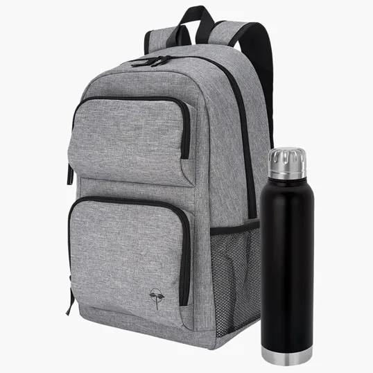 EarthTrendz™ Eco-Friendly Jetsetter Kit with 17 oz Bottle and 26L Backpack — view 3