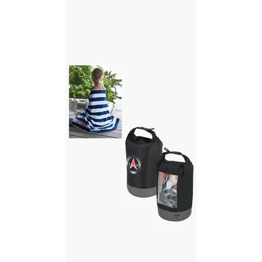 EarthTrendz™ Beach Day Kit with Waterproof Dry Bag and Cabana Towel