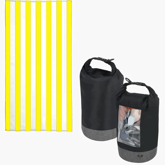 EarthTrendz™ Beach Day Kit with Waterproof Dry Bag and Cabana Towel — view 5
