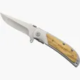 Starline Notch Folding Knife with Olive Wood Handle — view 6