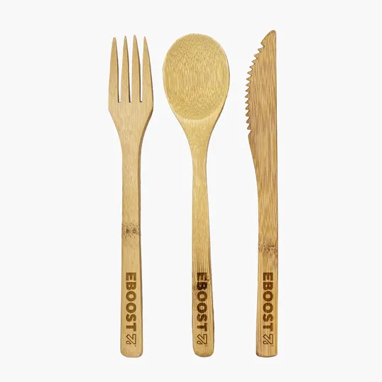 Totally Bamboo 3-Piece Flatware Set – Knife, Fork, Spoon