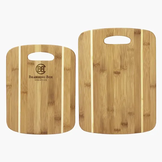 2-Piece Striped Bamboo Cutting Board Set, 13" x 9-1/2" and 11" x 8-1/2"