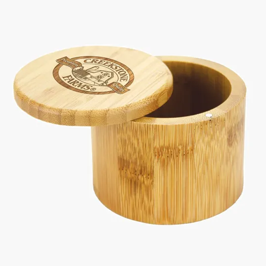 Totally Bamboo Round Salt Box with Magnetic Swivel Lid