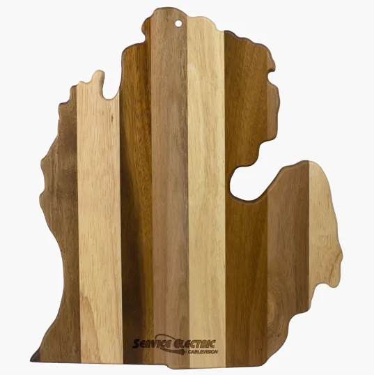 Rock & Branch® Shiplap Series Michigan State Shaped Wood Serving and Cutting Board