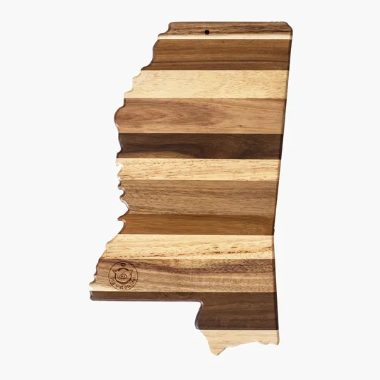 Rock & Branch® Shiplap Series Mississippi State Shaped Wood Serving and Cutting Board