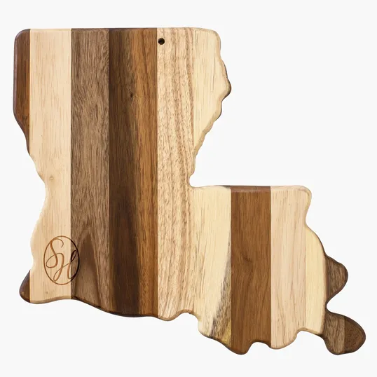 Rock & Branch® Shiplap Series Louisiana State Shaped Wood Serving and Cutting Board