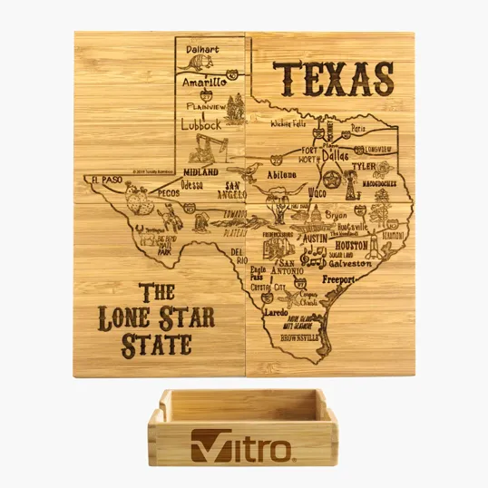 Totally Bamboo Texas Puzzle Coaster Set