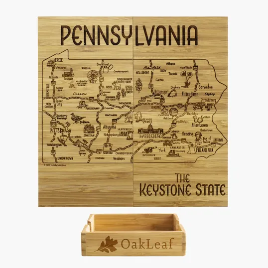 Totally Bamboo Pennsylvania Puzzle Coaster Set