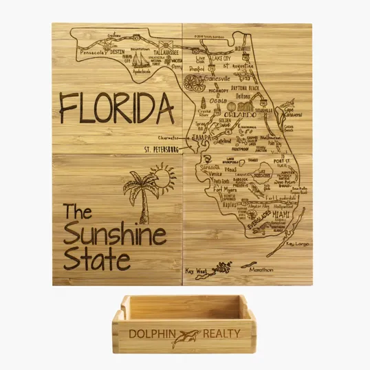 Totally Bamboo Florida Puzzle Coaster Set