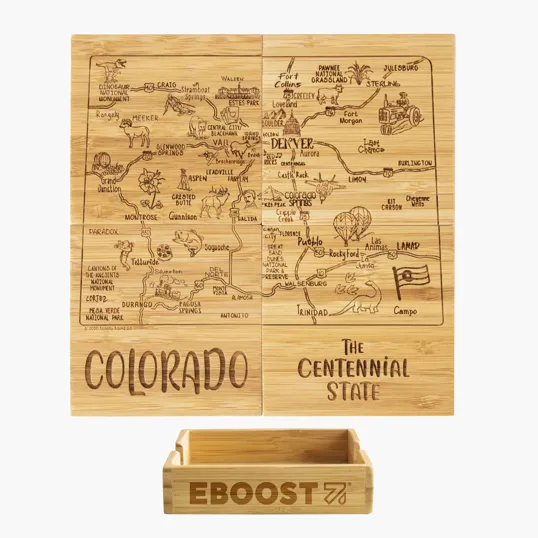 Totally Bamboo Colorado Puzzle Coaster Set