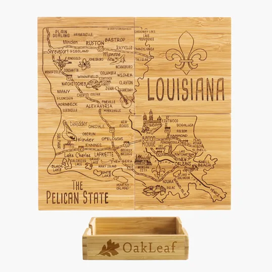 Totally Bamboo Louisiana Puzzle Coaster Set