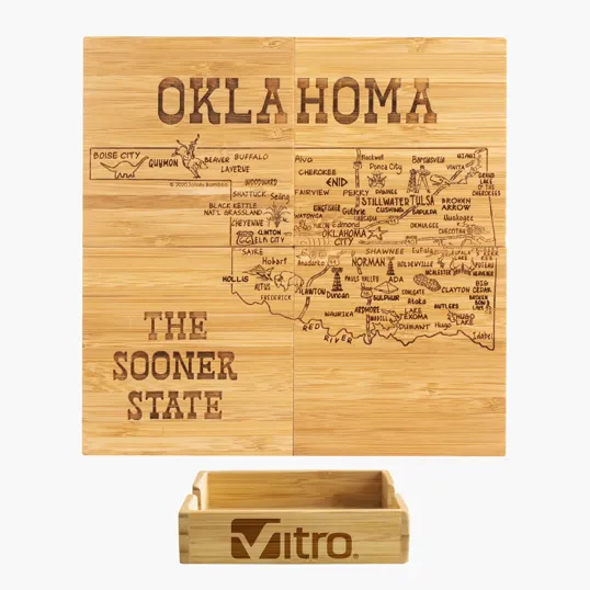 Totally Bamboo Oklahoma Puzzle Coaster Set