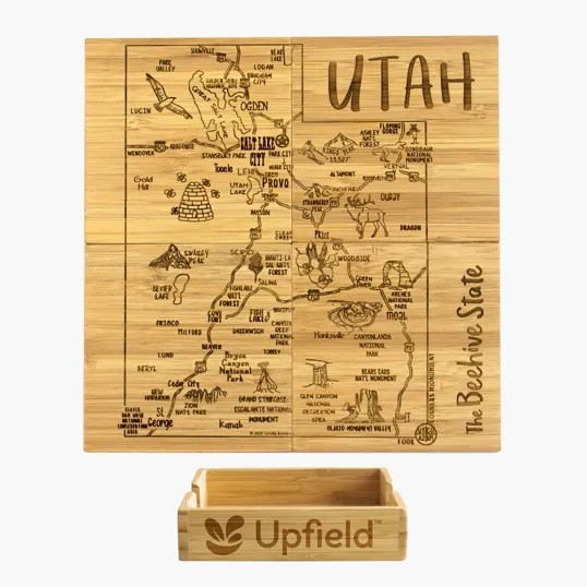 Totally Bamboo Utah Puzzle Coaster Set