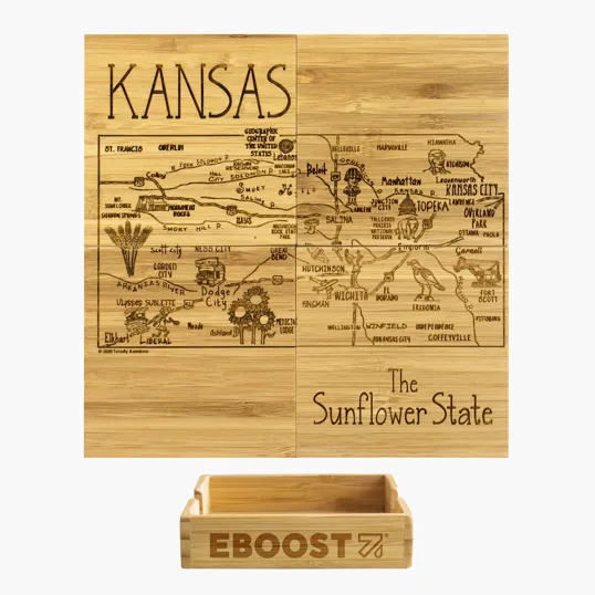 Totally Bamboo Kansas Puzzle Coaster Set