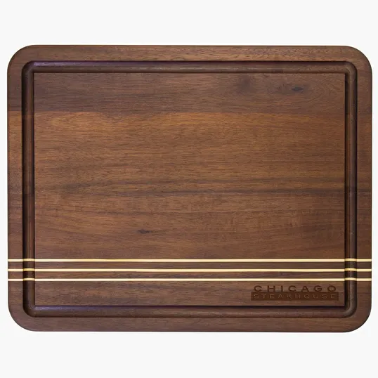 Rock & Branch® Dark Acacia Pinstripe Cutting Board, 14"