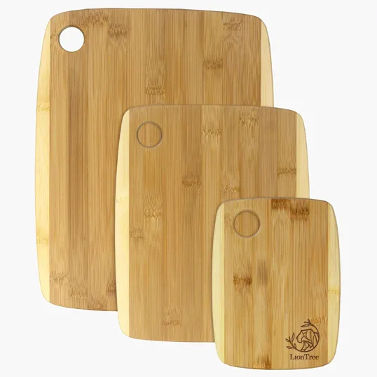 Totally Bamboo 3-Piece Two-Tone Bamboo Serving and Cutting Board Set