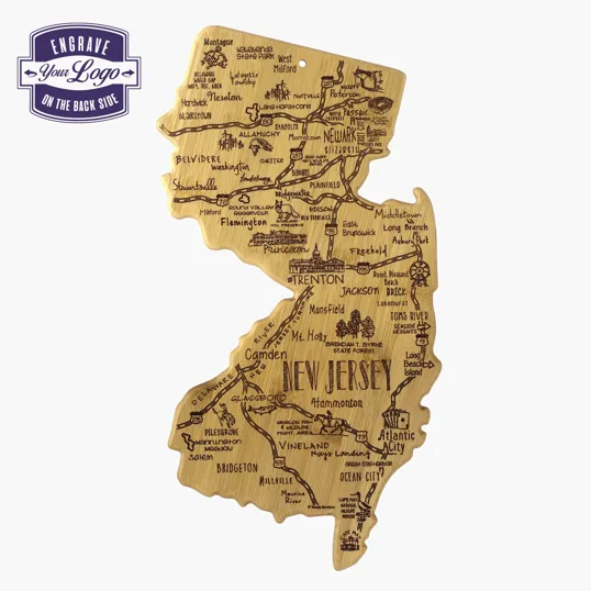 Destination New Jersey Bamboo Cutting & Serving Board