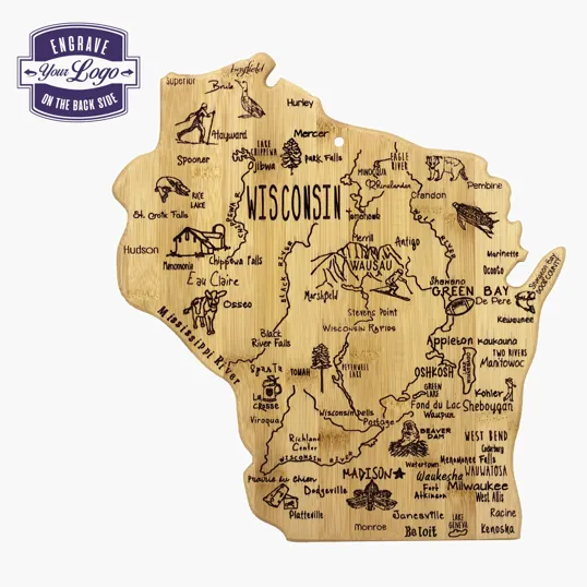 Destination Wisconsin Bamboo Cutting & Serving Board