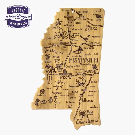 Totally Bamboo Destination Mississippi Cutting & Serving Board