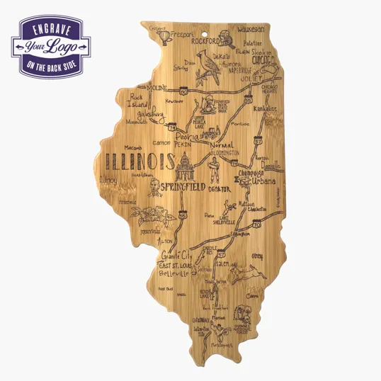 Totally Bamboo Destination Illinois Cutting & Serving Board
