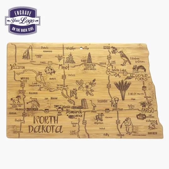 Destination North Dakota Bamboo Cutting & Serving Board
