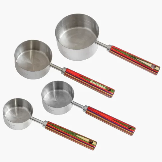 Baltique® Marrakesh 4-Piece Measuring Cup Set with Birch Wood Handles