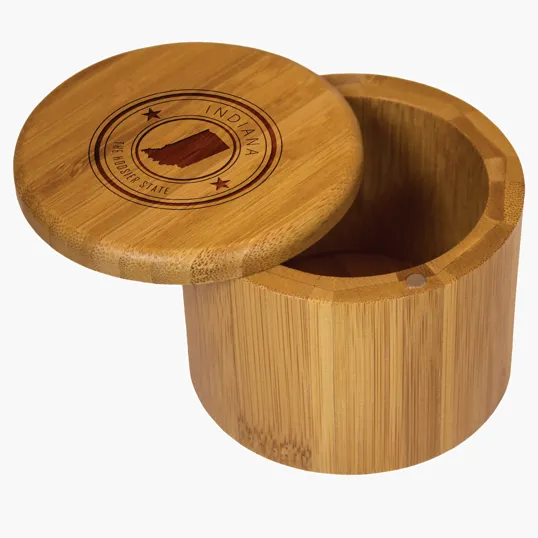 Totally Bamboo Indiana State Stamp Salt Box