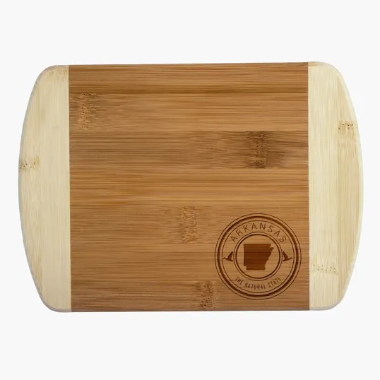Arkansas State Stamp 2-Tone Bamboo Bar Board