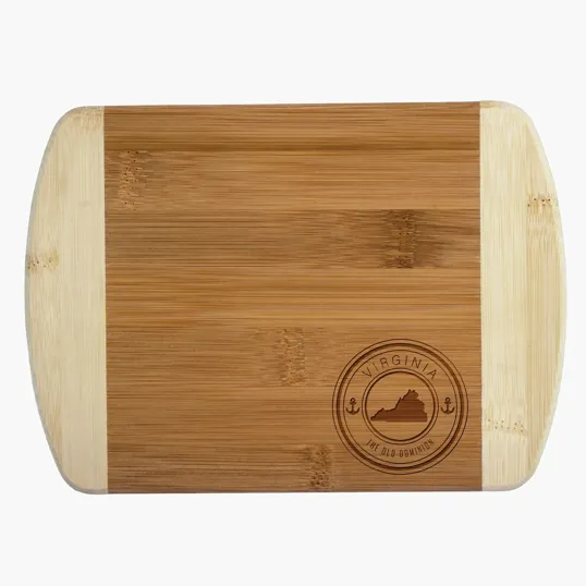 Virginia State Stamp 2-Tone Bamboo Bar Board