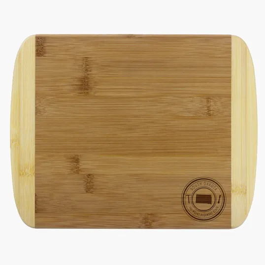 South Dakota State Stamp 2-Tone Bamboo Cutting Board, 11"