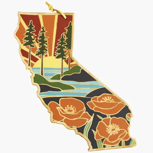 Totally Bamboo California State Shaped Cutting and Serving Board