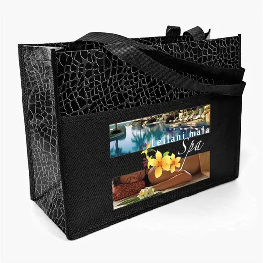 Couture™ Gloss-Laminated Tote with Reptile Design — view 7