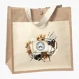 Izzy™ Jute Tote with Cotton Front Pocket