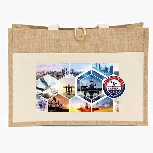 Riley™ Jute Tote with Cotton Front Pocket — view 2