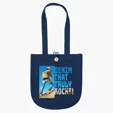 Denim Tote with Wooden Button Closure